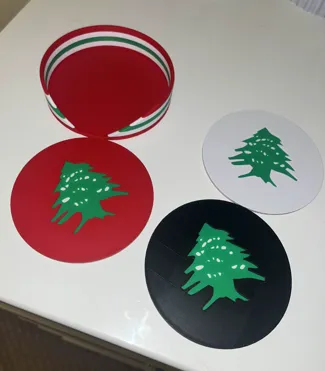 Lebanese Cedar Tree Coasters and Holder