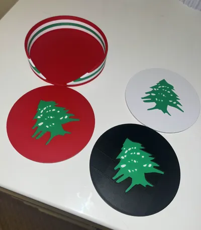 Lebanese Cedar Tree Coasters and Holder