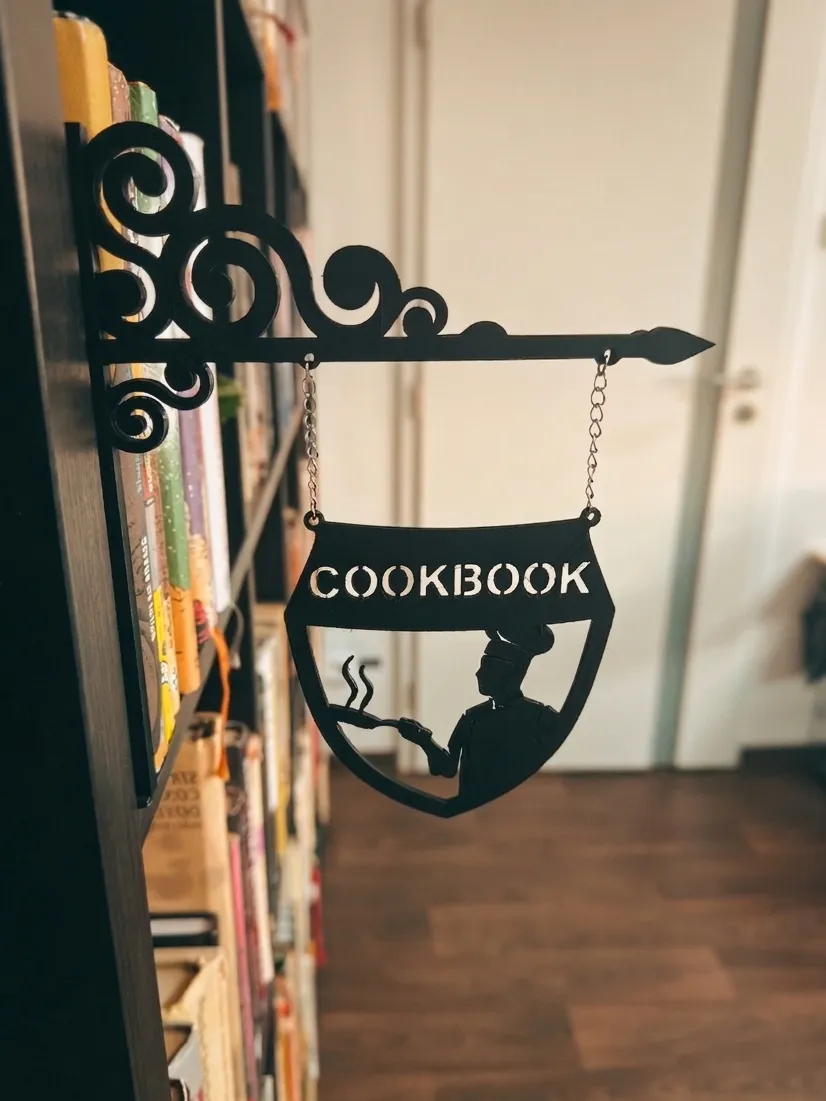 Library sign : Cookbook - Free 3D Print Model - MakerWorld