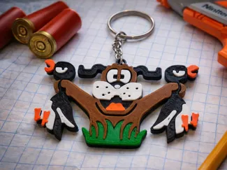 Retro Duck Hunt Dog Keychain –Multi-Color 3D Print