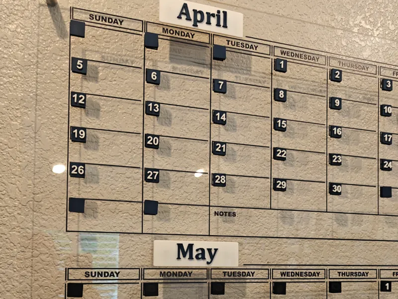 Glass Calendar Magnetic Numbers