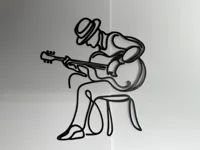 Silhouette murale musicien — photo 2