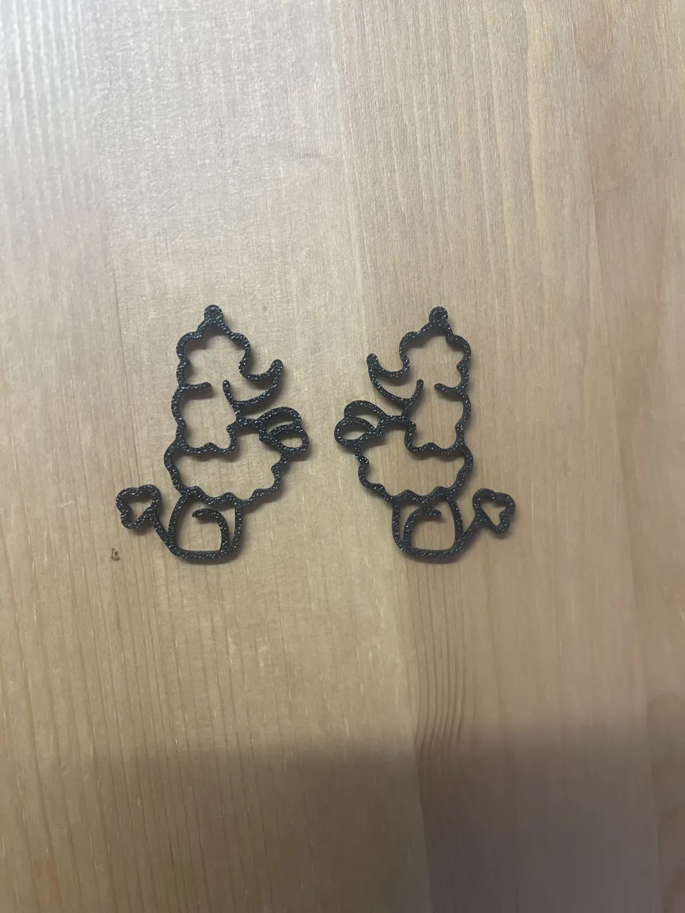 poodle earrings view 2