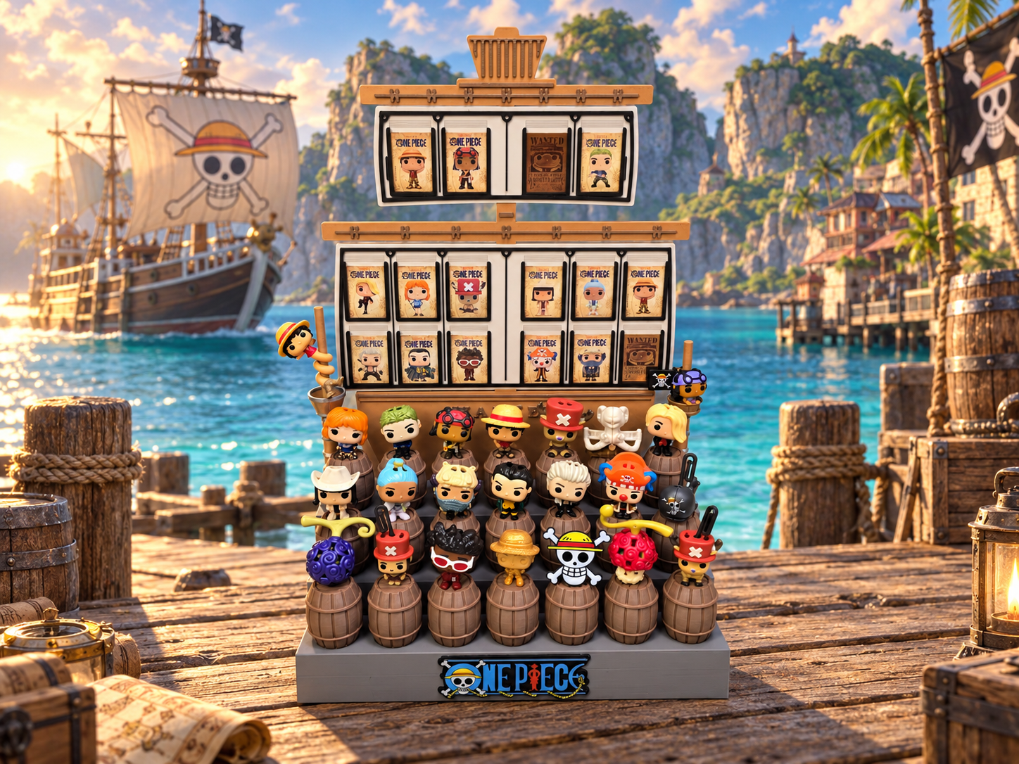 One Piece Kinder Joy Barrel Display & Card Ship - 1