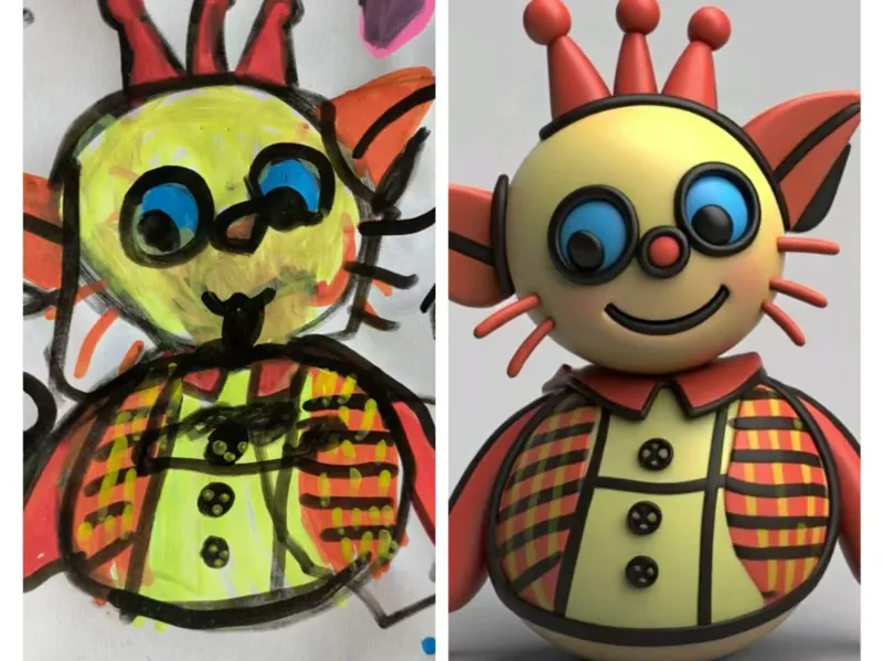 3D打印儿童画作小怪兽私人定制
