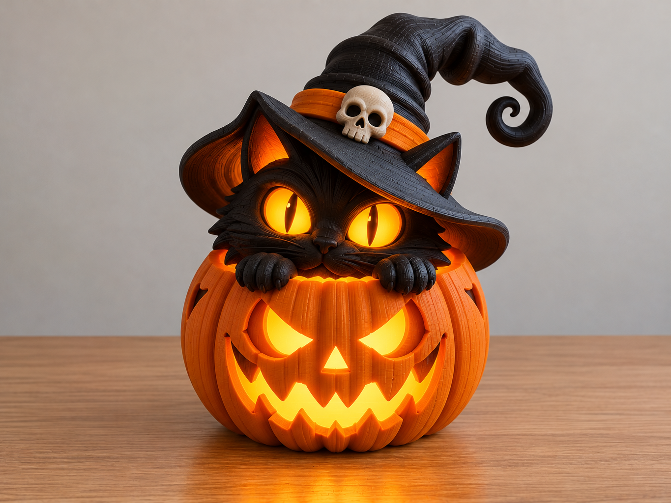 Halloween Black Cat Pumpkin - 1