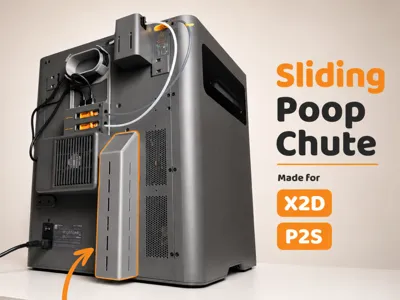 Sliding Poop Chute for Bambulab X2D/P2S | 2 Sizes