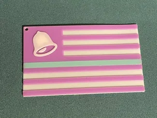 TB thin teal line keychain