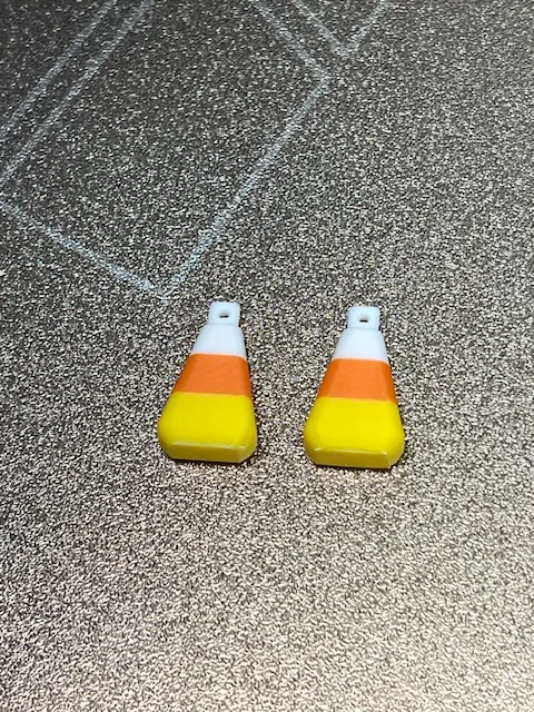 Candy corn earrings view 3