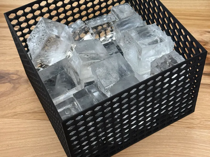 Crate with Hexagon Cutouts
