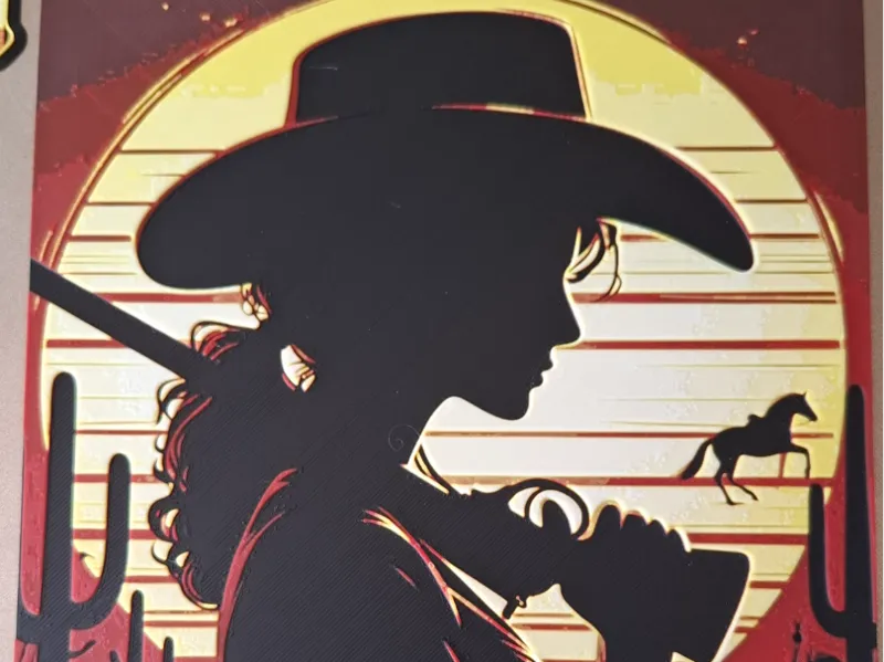 silhouette of a cowgirl