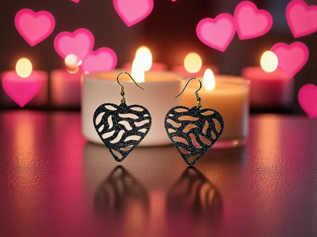 Zebra heart v2 earrings