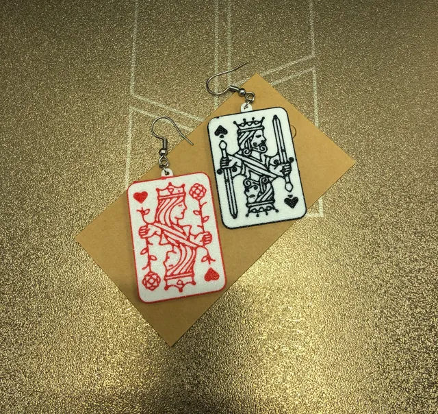 Queen and King cards earrings