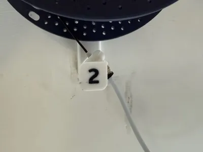Numbered spool tags, clockwise sequence
