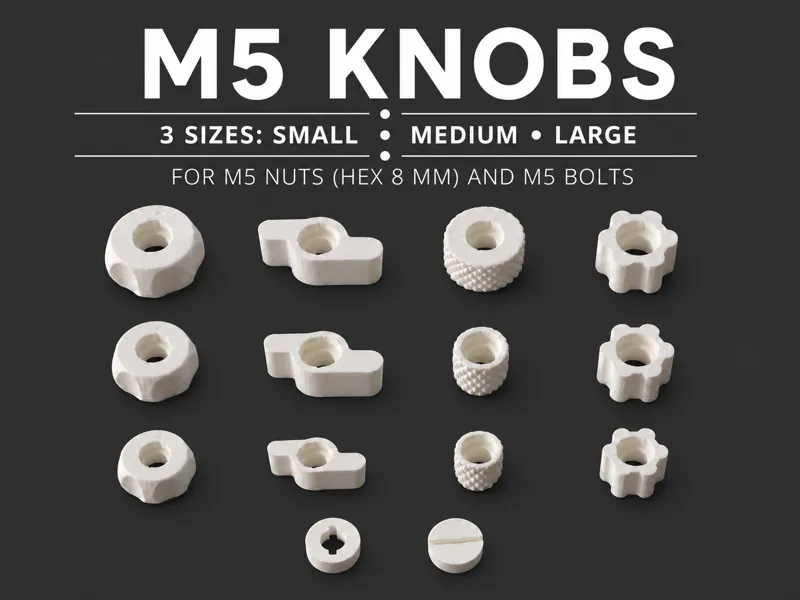 M5 Pomelli Esagono da 8mm – 4 Stili 3 Dimensioni