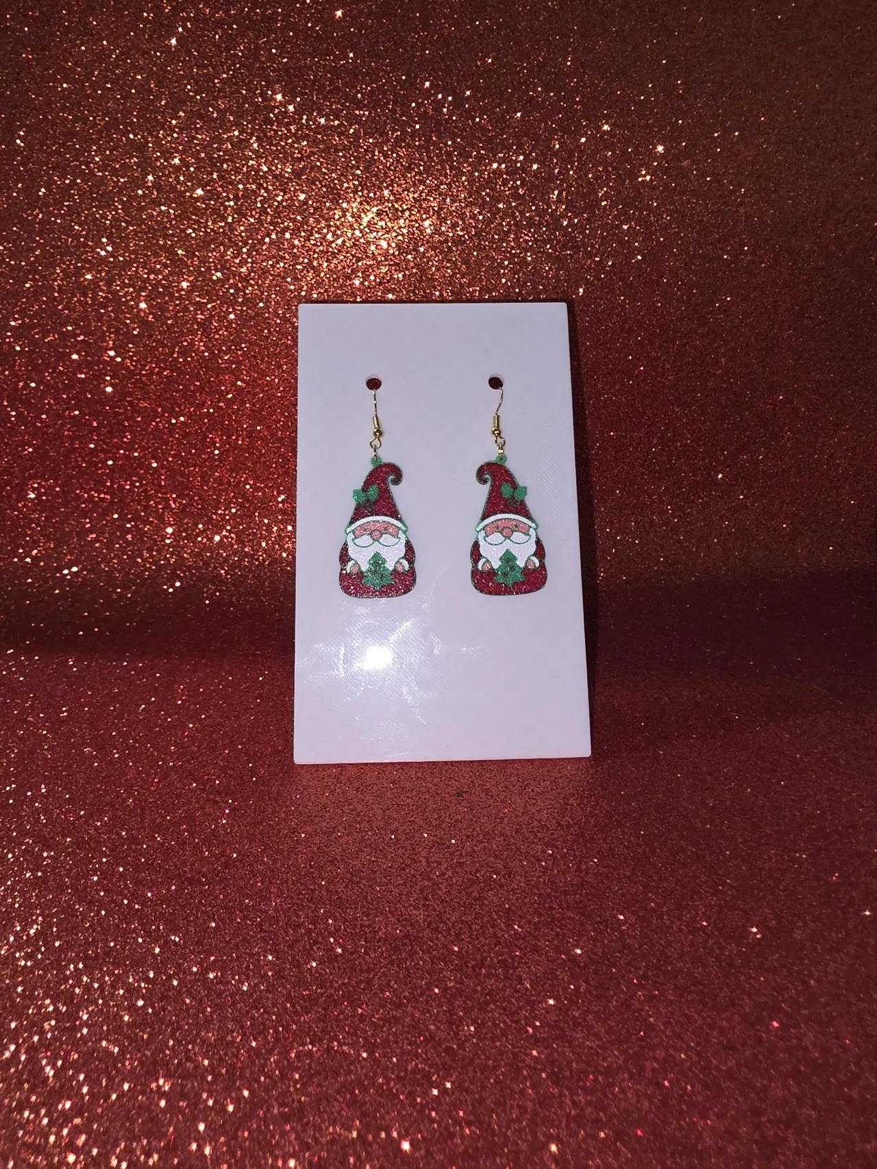 Santa Claus and the Christmas tree earrings view 2