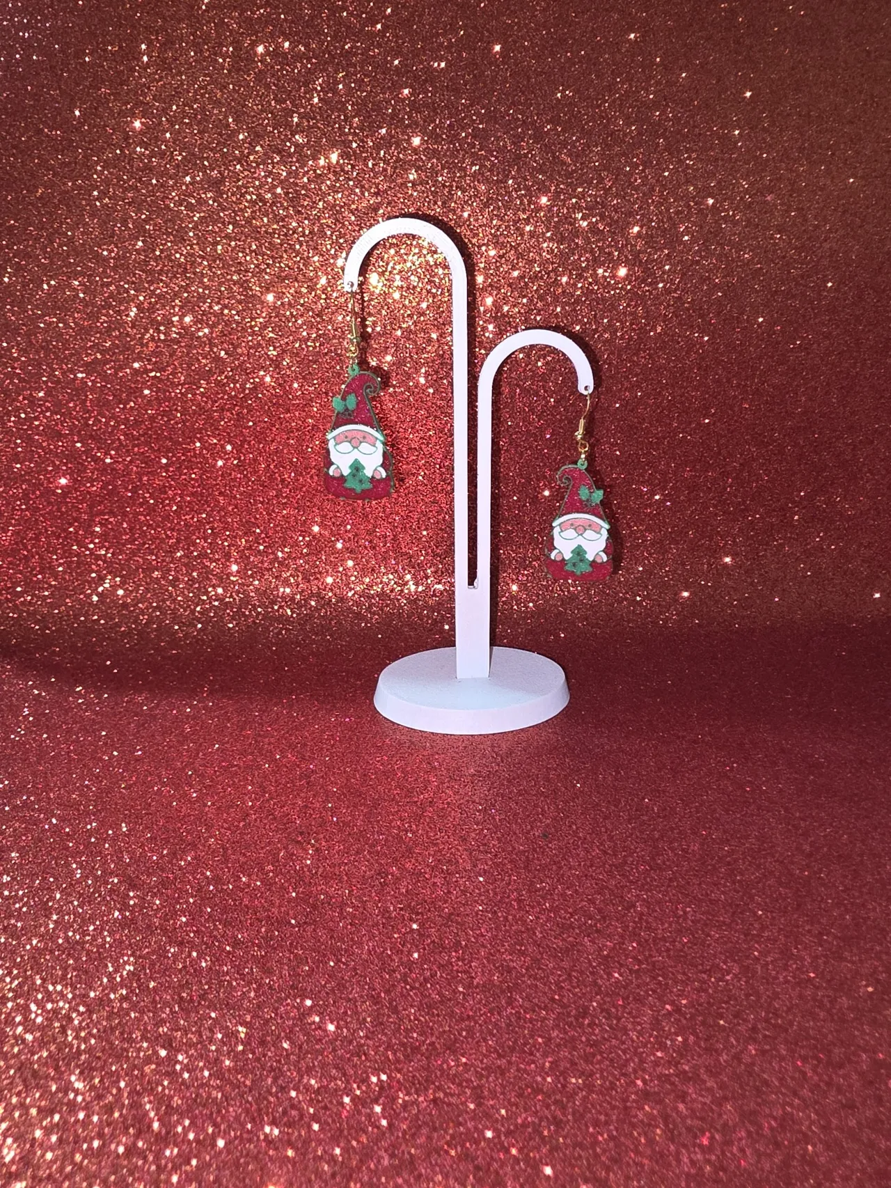 Santa Claus and the Christmas tree earrings view 3
