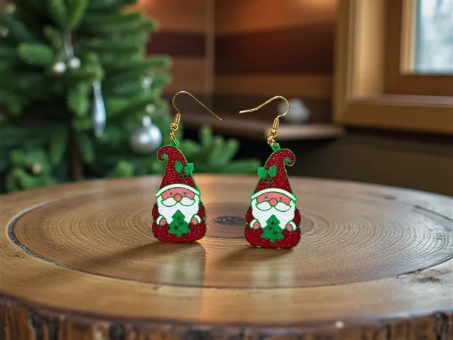 Santa Claus and the Christmas tree earrings
