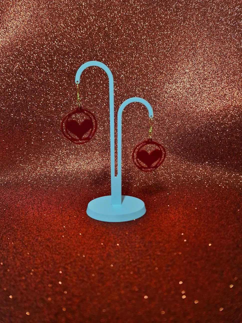 Interwoven heart earrings view 3