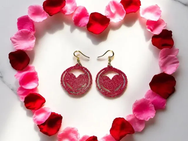Interwoven heart earrings