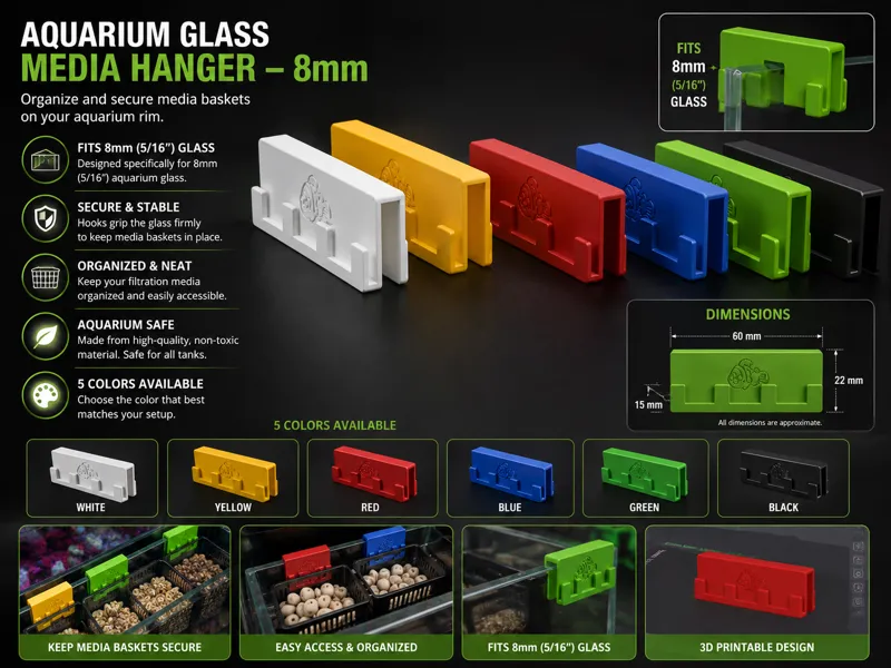 Aquarium Glass Media Hanger – 8mm