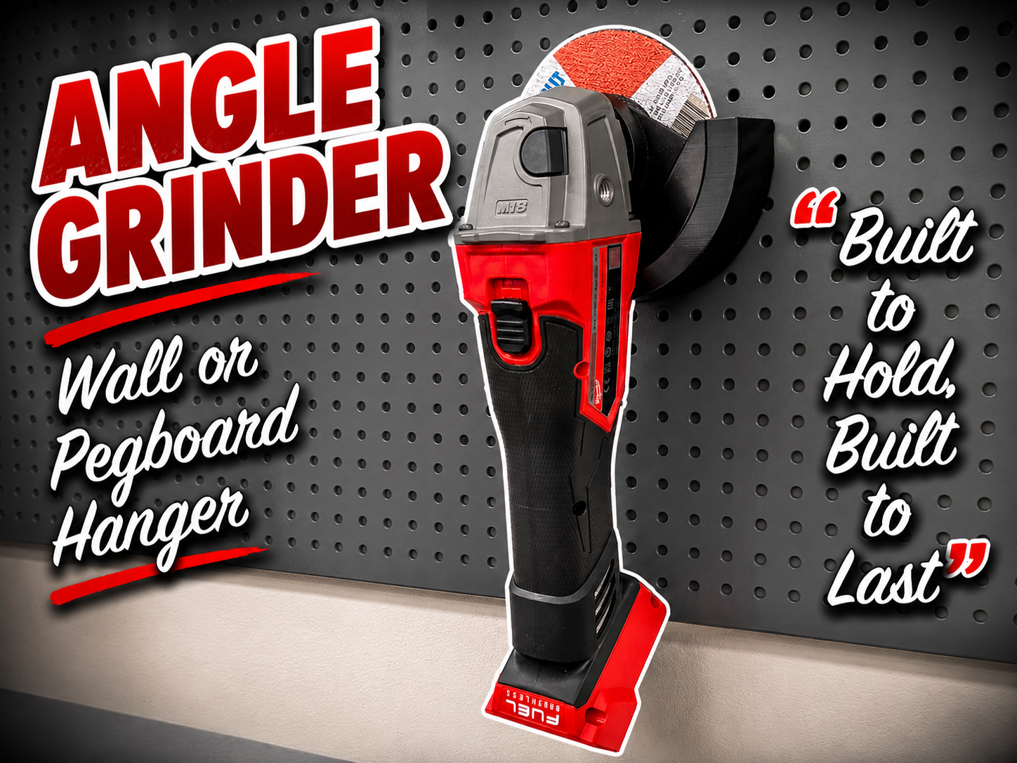 Milwaukee Angle Grinder wall or pegboard hanger