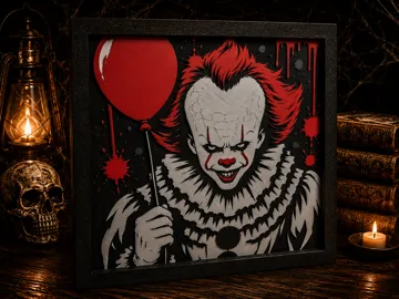 Cuadro decorativo en 3D: Pennywise - Horror HueForge — vista de referencia 3