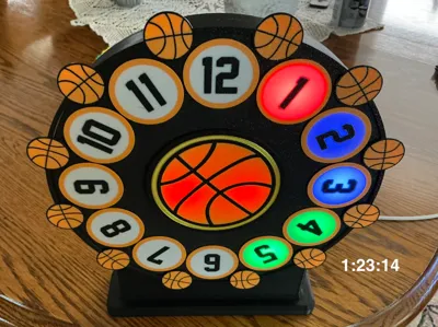 Basketball Theme Neopixel LED Clock