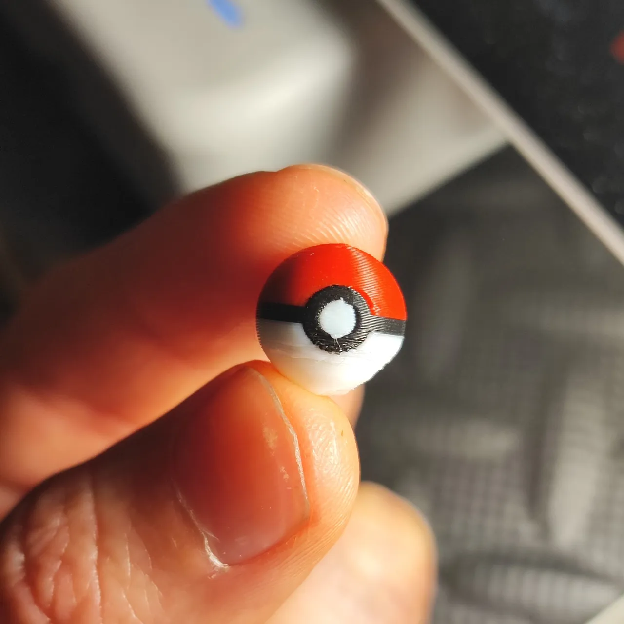 Pokeball sphere for earring or keychain view 3