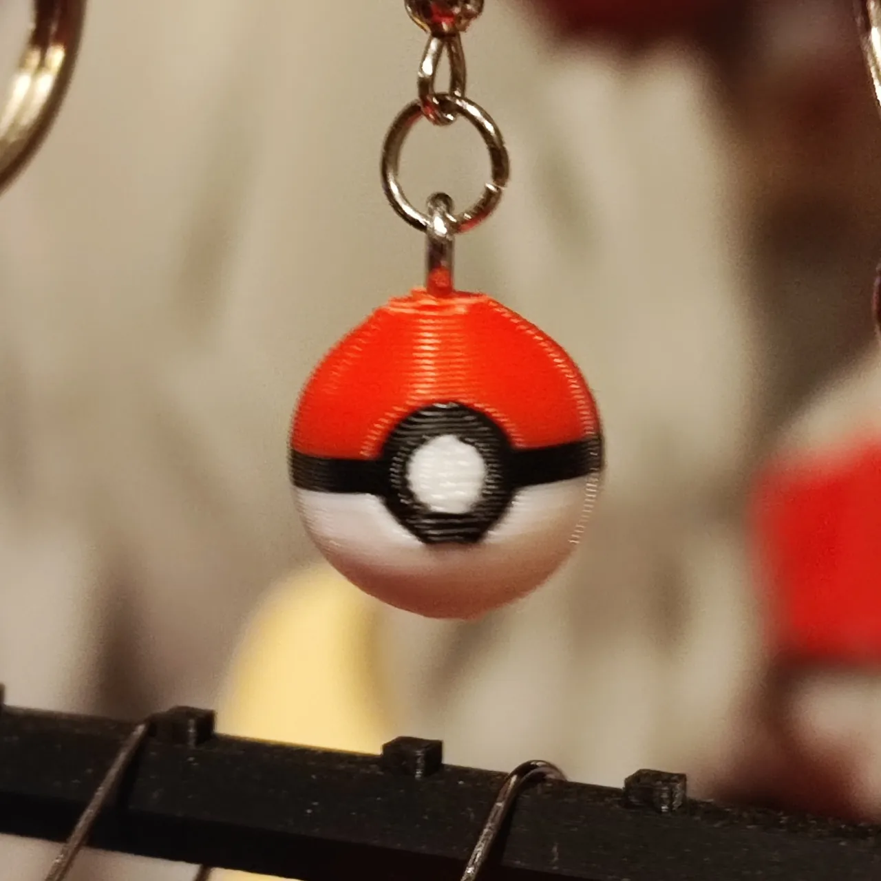 Pokeball sphere for earring or keychain view 2
