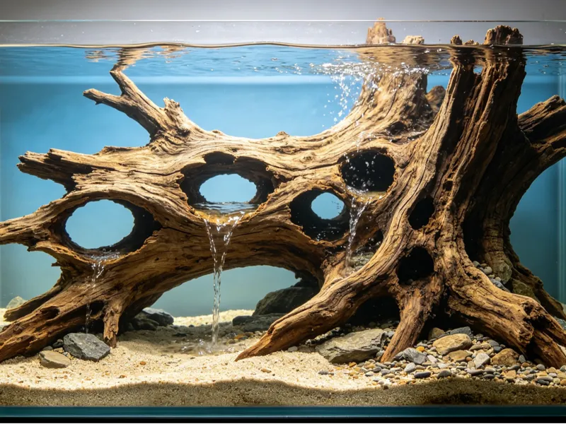 鱼缸造景 微景观造景 枯木树洞 幼鱼/爬宠躲避屋