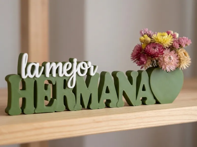 La mejor hermana florero jarrón regalo corazon