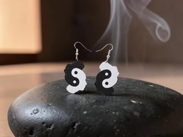 Human Yin and Yang earrings