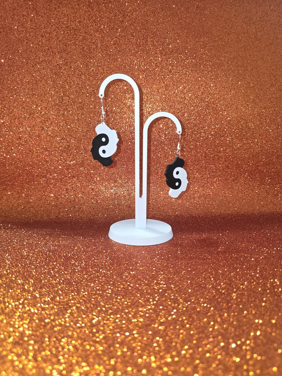Human Yin and Yang earrings view 3