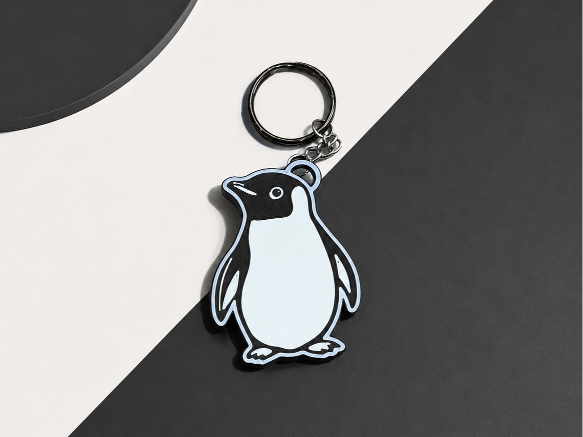 adorable penguin keychain