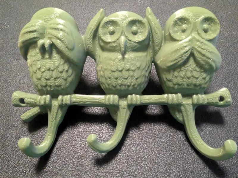 See No Evil Owl Hook Trio