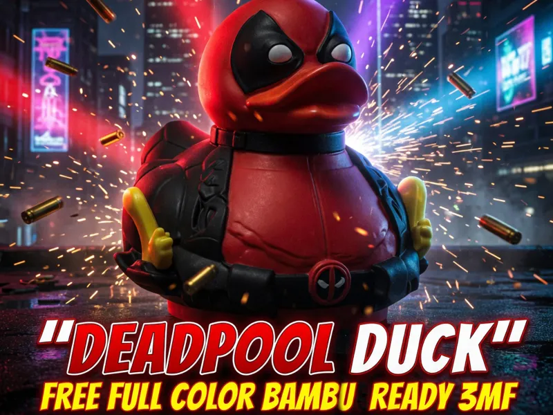 Deadpool Rubber Duck Colored 3MF File | SwagBag.US