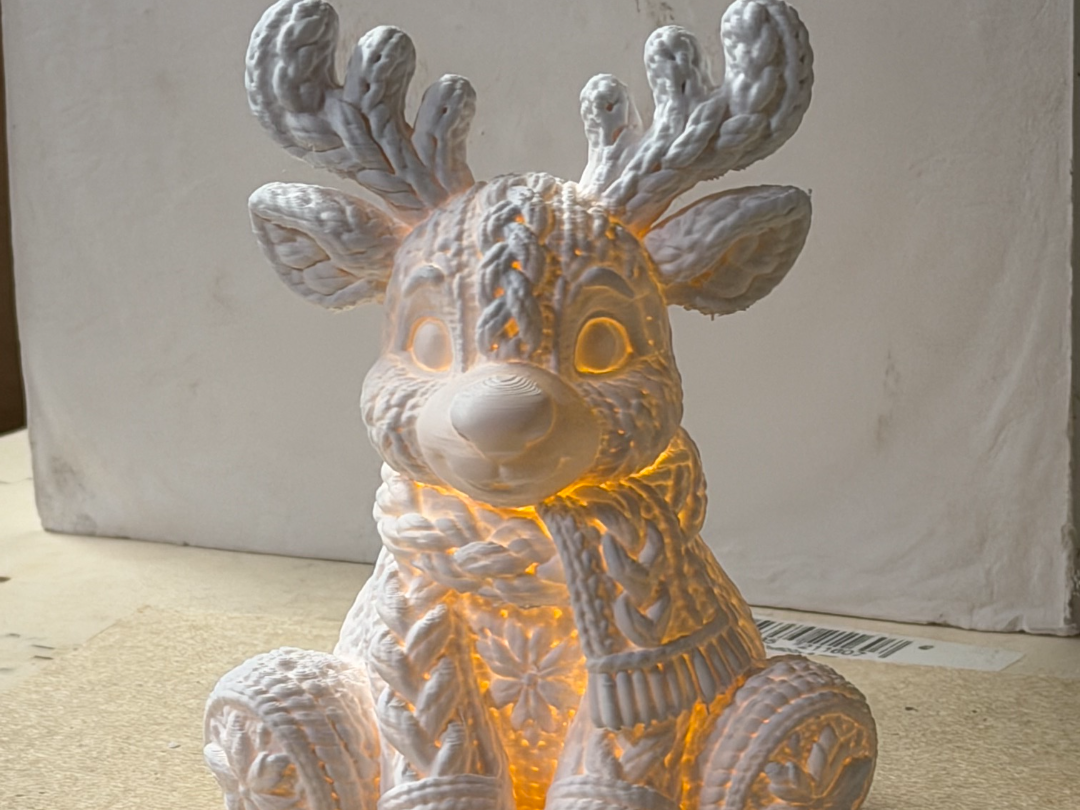 Teelicht Strickoptik "Kleiner Hirsch" - 1