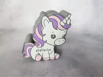 Piggy bank Unicorn - editable name