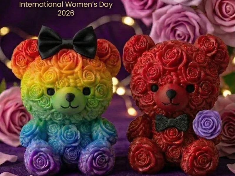 Eternal Rose Teddy Bear International Women's Day 