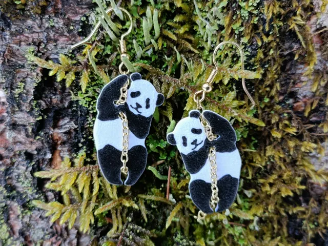 Adorable Climbing Panda Earrings