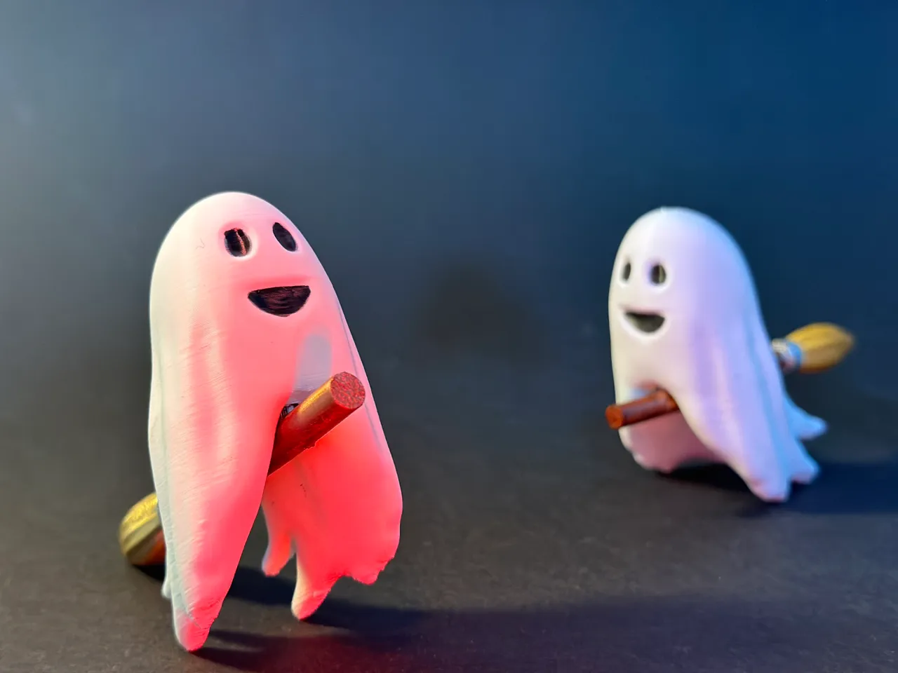 Cute Ghost on the broom view 4
