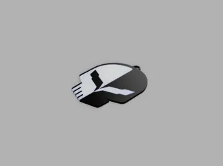 Corvette Racing Skull Keychain