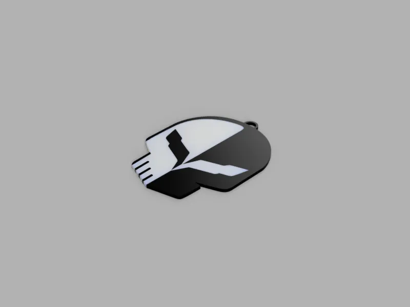 Corvette Racing Skull Keychain