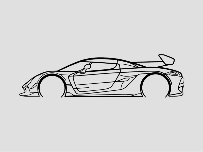 Koenigsegg Jesko Silhouette Wall Art