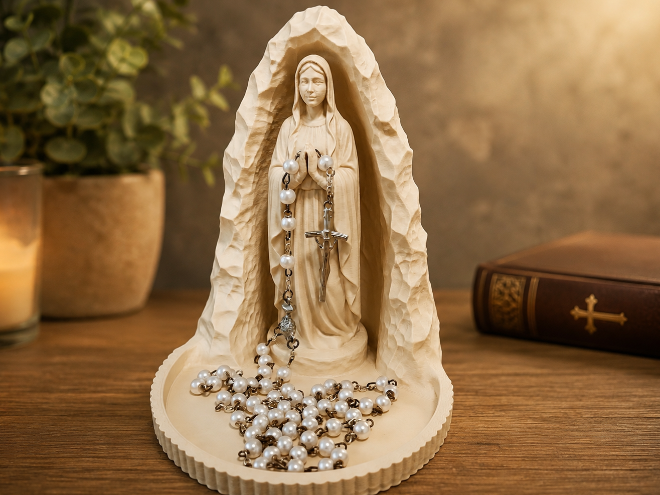 Our Lady of Lourdes Rosary Tray - 1