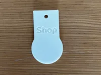 "Shop" engraved, Single Color