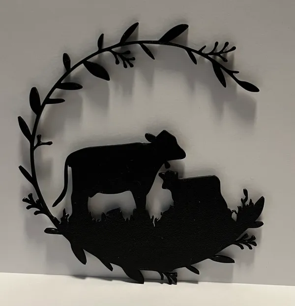 Décoration murale vache dans un pré
