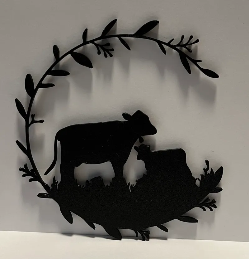 Cow in meadow wall art