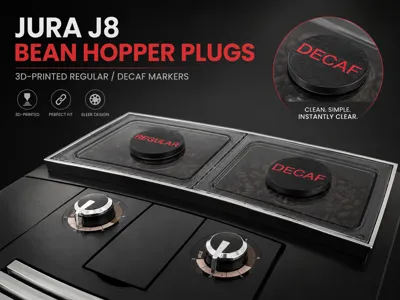 Customizable Jura J8 Twin Bean Hopper Labels 